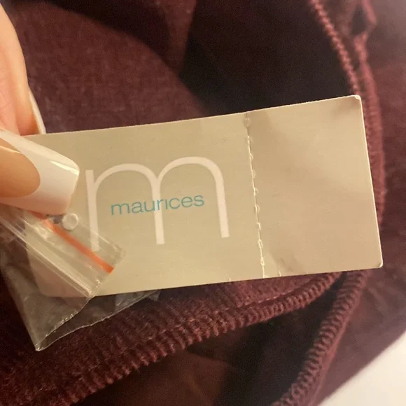 Maurices Burgundy Corduroy Button-Down Skirt with Pockets [Size: 16] - Picture 5 of 7